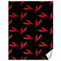 Red, hot jalapeno peppers, chilli pepper pattern at black, spicy Canvas 36  x 48 