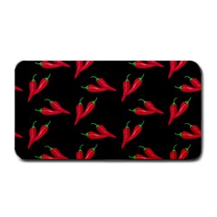 Red, Hot Jalapeno Peppers, Chilli Pepper Pattern At Black, Spicy Medium Bar Mats