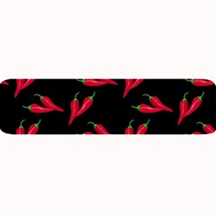 Red, hot jalapeno peppers, chilli pepper pattern at black, spicy Large Bar Mats