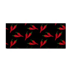 Red, hot jalapeno peppers, chilli pepper pattern at black, spicy Hand Towel