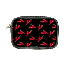 Red, hot jalapeno peppers, chilli pepper pattern at black, spicy Coin Purse