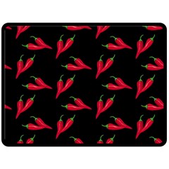 Red, hot jalapeno peppers, chilli pepper pattern at black, spicy Fleece Blanket (Large) 