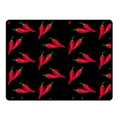 Red, hot jalapeno peppers, chilli pepper pattern at black, spicy Fleece Blanket (Small)