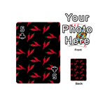 Red, hot jalapeno peppers, chilli pepper pattern at black, spicy Playing Cards 54 Designs (Mini) Front - Club5