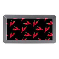 Red, hot jalapeno peppers, chilli pepper pattern at black, spicy Memory Card Reader (Mini)