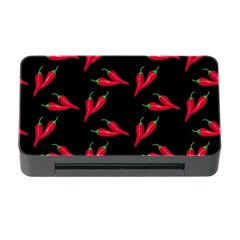 Red, hot jalapeno peppers, chilli pepper pattern at black, spicy Memory Card Reader with CF