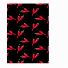 Red, hot jalapeno peppers, chilli pepper pattern at black, spicy Large Garden Flag (Two Sides)