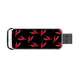 Red, hot jalapeno peppers, chilli pepper pattern at black, spicy Portable USB Flash (One Side) Front