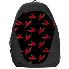 Red, hot jalapeno peppers, chilli pepper pattern at black, spicy Backpack Bag
