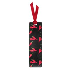 Red, hot jalapeno peppers, chilli pepper pattern at black, spicy Small Book Marks