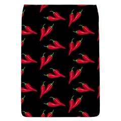 Red, Hot Jalapeno Peppers, Chilli Pepper Pattern At Black, Spicy Removable Flap Cover (l)