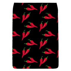 Red, hot jalapeno peppers, chilli pepper pattern at black, spicy Removable Flap Cover (S)
