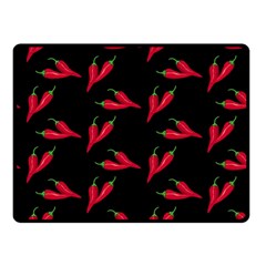 Red, hot jalapeno peppers, chilli pepper pattern at black, spicy Double Sided Fleece Blanket (Small) 
