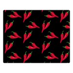 Red, hot jalapeno peppers, chilli pepper pattern at black, spicy Double Sided Flano Blanket (Large)  80 x60  Blanket Front