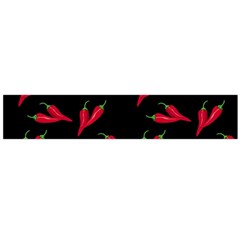 Red, hot jalapeno peppers, chilli pepper pattern at black, spicy Large Flano Scarf 