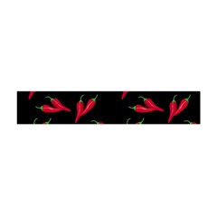 Red, Hot Jalapeno Peppers, Chilli Pepper Pattern At Black, Spicy Flano Scarf (mini)