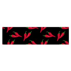 Red, hot jalapeno peppers, chilli pepper pattern at black, spicy Satin Scarf (Oblong)