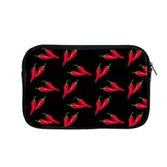 Red, hot jalapeno peppers, chilli pepper pattern at black, spicy Apple MacBook Pro 13  Zipper Case