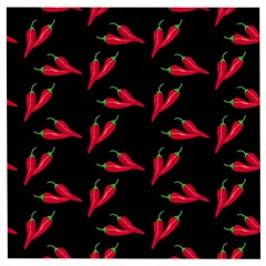 Red, hot jalapeno peppers, chilli pepper pattern at black, spicy Wooden Puzzle Square