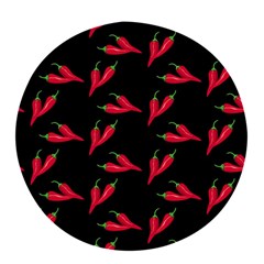 Red, hot jalapeno peppers, chilli pepper pattern at black, spicy Pop socket (White)