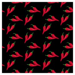 Red, hot jalapeno peppers, chilli pepper pattern at black, spicy Long Sheer Chiffon Scarf 