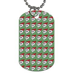 Comic Head Skull - Hat Red - Cartoon Skull Dog Tag (two Sides) by DinzDas