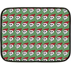 Comic Head Skull - Hat Red - Cartoon Skull Fleece Blanket (mini) by DinzDas