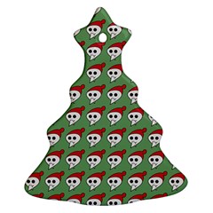 Comic Head Skull - Hat Red - Cartoon Skull Ornament (christmas Tree)  by DinzDas