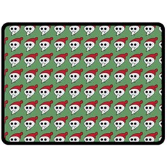 Comic Head Skull - Hat Red - Cartoon Skull Double Sided Fleece Blanket (large)  by DinzDas