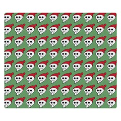 Comic Head Skull - Hat Red - Cartoon Skull Double Sided Flano Blanket (small)  by DinzDas