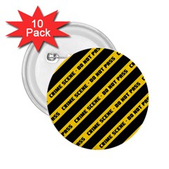 Warning Colors Yellow And Black - Police No Entrance 2 2 25  Buttons (10 Pack)  by DinzDas