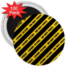 Warning Colors Yellow And Black - Police No Entrance 2 3  Magnets (100 Pack) by DinzDas
