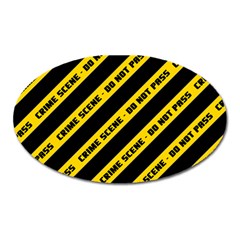 Warning Colors Yellow And Black - Police No Entrance 2 Oval Magnet by DinzDas