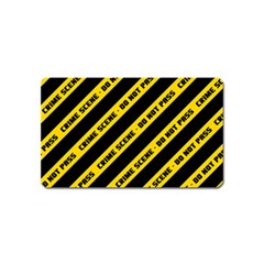 Warning Colors Yellow And Black - Police No Entrance 2 Magnet (name Card) by DinzDas