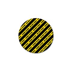 Warning Colors Yellow And Black - Police No Entrance 2 Golf Ball Marker by DinzDas