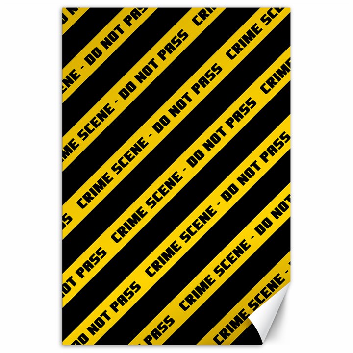 Warning Colors Yellow And Black - Police No Entrance 2 Canvas 20  x 30 