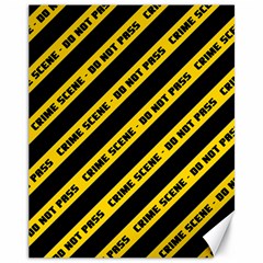 Warning Colors Yellow And Black - Police No Entrance 2 Canvas 11  X 14  by DinzDas