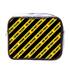 Warning Colors Yellow And Black - Police No Entrance 2 Mini Toiletries Bag (one Side) by DinzDas