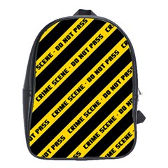 Warning Colors Yellow And Black - Police No Entrance 2 School Bag (xl) by DinzDas