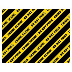 Warning Colors Yellow And Black - Police No Entrance 2 Double Sided Flano Blanket (medium)  by DinzDas