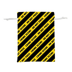 Warning Colors Yellow And Black - Police No Entrance 2 Lightweight Drawstring Pouch (l) by DinzDas