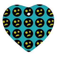 005 - Ugly Smiley With Horror Face - Scary Smiley Ornament (heart) by DinzDas
