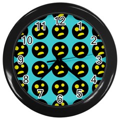 005 - Ugly Smiley With Horror Face - Scary Smiley Wall Clock (black) by DinzDas