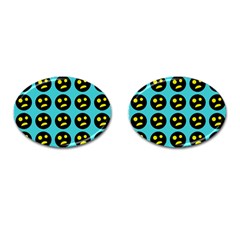 005 - Ugly Smiley With Horror Face - Scary Smiley Cufflinks (oval) by DinzDas