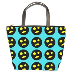 005 - Ugly Smiley With Horror Face - Scary Smiley Bucket Bag by DinzDas