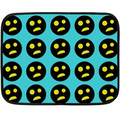 005 - Ugly Smiley With Horror Face - Scary Smiley Double Sided Fleece Blanket (mini)  by DinzDas