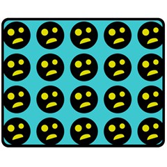 005 - Ugly Smiley With Horror Face - Scary Smiley Fleece Blanket (medium) 