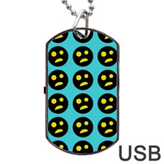 005 - Ugly Smiley With Horror Face - Scary Smiley Dog Tag Usb Flash (one Side) by DinzDas