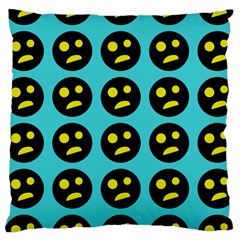 005 - Ugly Smiley With Horror Face - Scary Smiley Large Cushion Case (one Side) by DinzDas