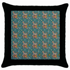 006 - Funky Oldschool 70s Wallpaper - Exploding Circles Throw Pillow Case (black) by DinzDas